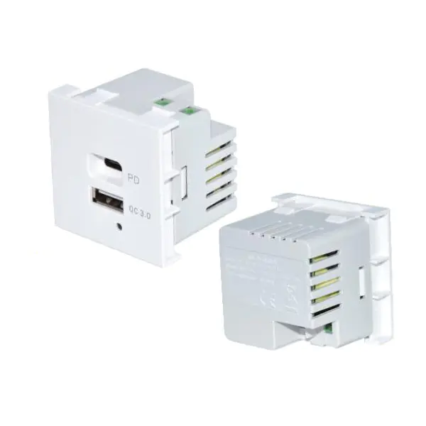 Dual Port USB Charger Socket Module met PD en QC3.0